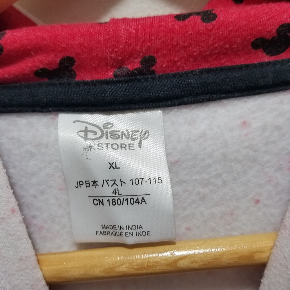 Disney Mickey Mouse Love Hoodie Pink/White Women's XL Zip Sweatshirt - Picture 2 of 6